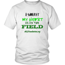 Load image into Gallery viewer, AGL Foundation My Heart is on the Field T-Shirt
