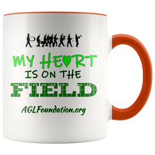 Load image into Gallery viewer, AGL Foundation My Heart is on the Field Coffee Mug